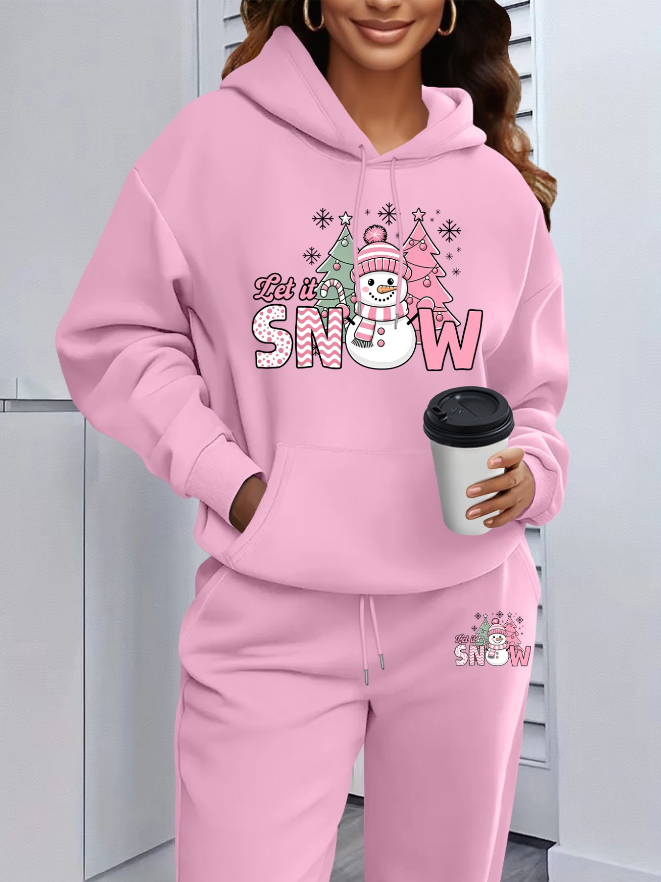Women 2 Piece Outfit Winter Ho - Matcha 评论和价格