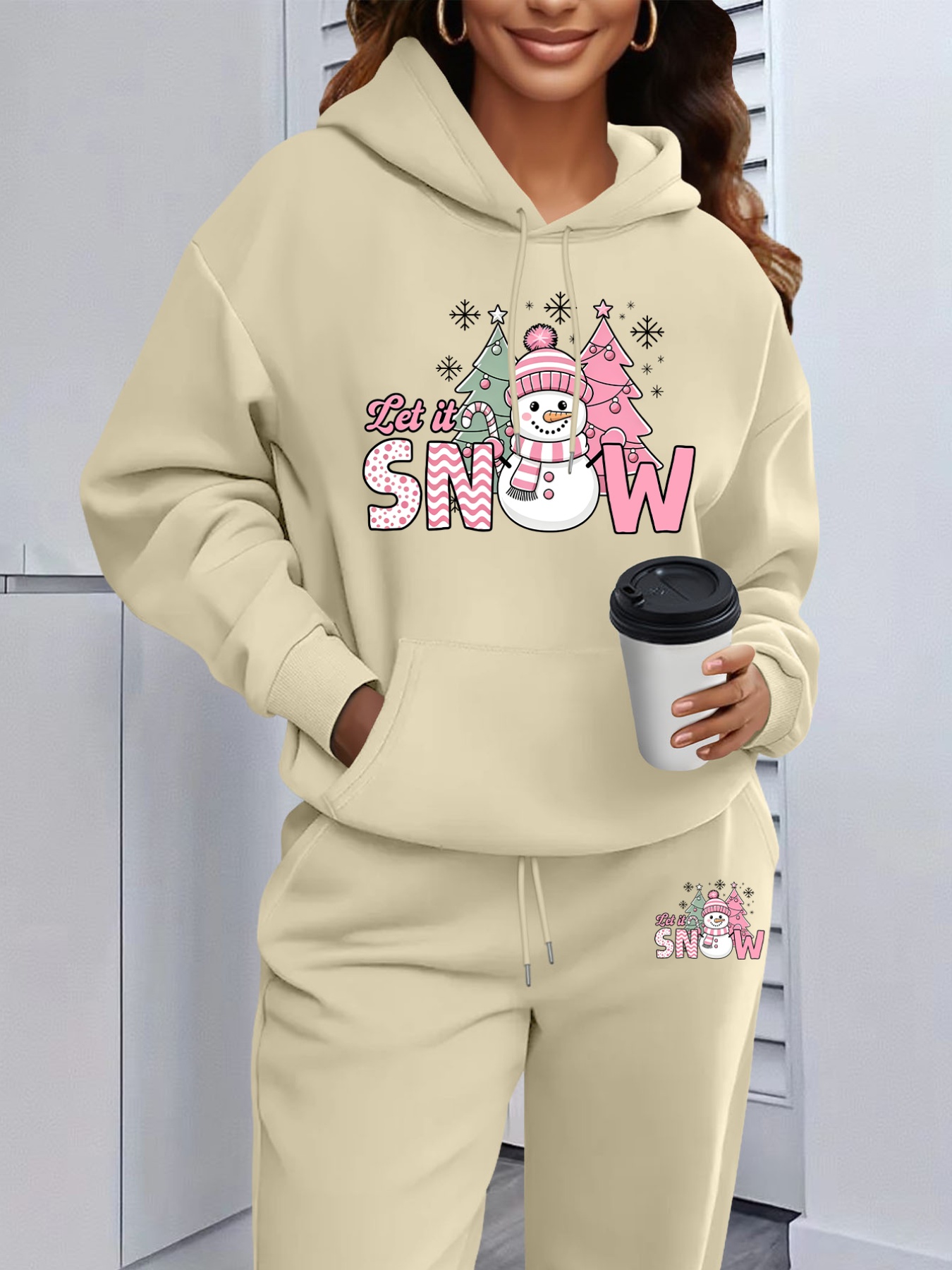 Women 2 Piece Outfit Winter Ho - Matcha 评论和价格