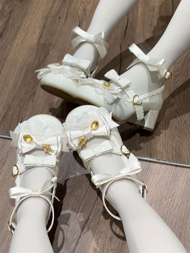 Kawaii Lolita Shoes With Heart - Japanese Tea 评论和价格