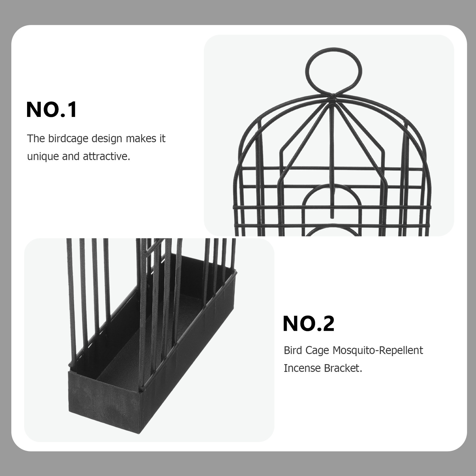 Black Retro Iron Birdcage Brac - Incense Holder 评论和价格