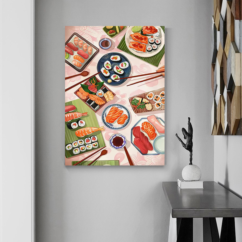 Sushi Salmon Poster Prints Kit - Japanese Restaurant Lifestyle 评论和价格