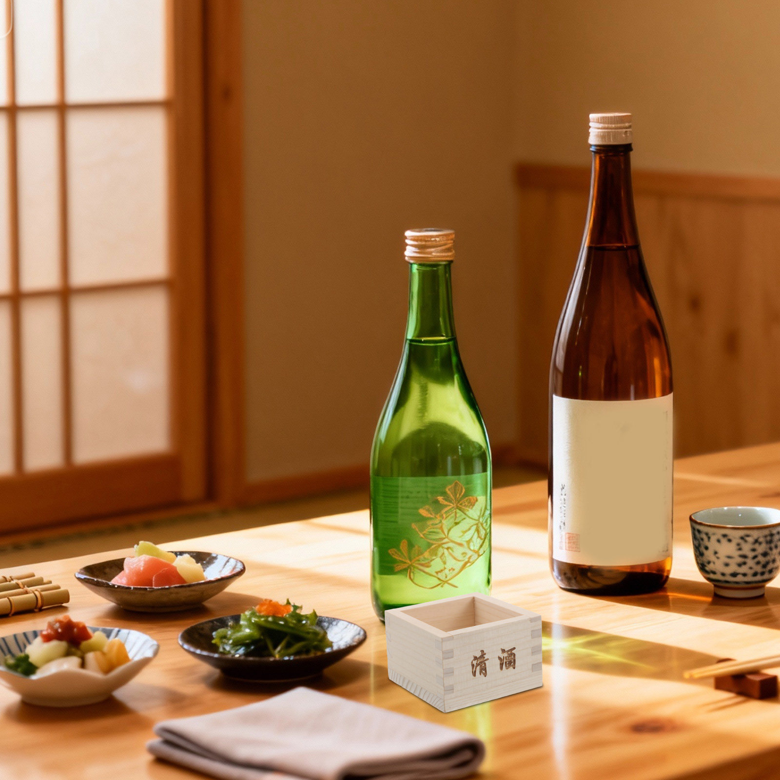 2Pcs Wooden Sake Masu Box Trad - Japanese Restaurant Lifestyle 评论和价格